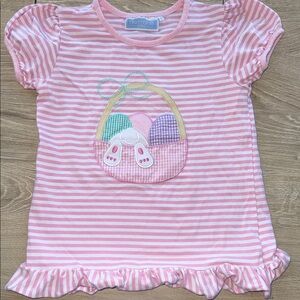 Trotters Pink and White Striped Kids Tee